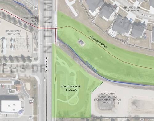 Fivemile Creek Trailhub map